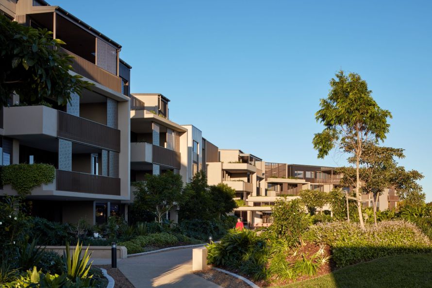 View from inside the grounds of the Somerset Indooroopilly Retirement Community.