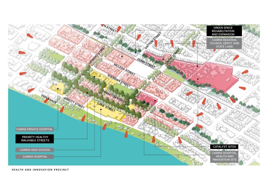 Artist rendition of the Health and Innovation Precinct, part of the Cairns City Council Urban Regeneration Project