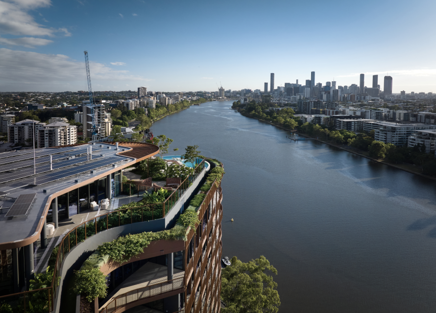 View of the Brisbane River from the Monarch Residences.
